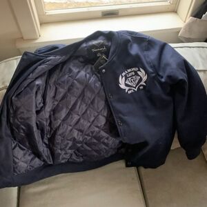 Diamond Supply Company Bombers Jacket m Navy new Faux Wool rn#137665